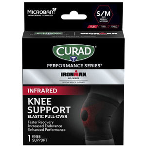 Curad Performance Series IRONMAN Infrared Knee Support, Elastic, Small/Medium